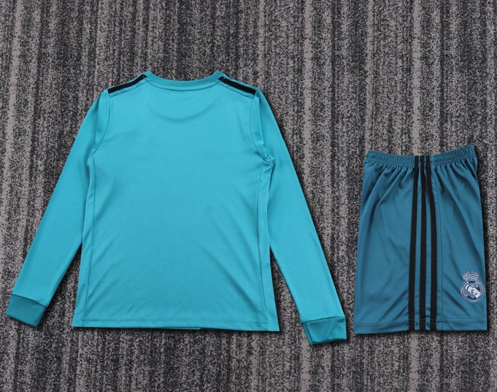 Retro 17/18 Real Madrid third kids kit long sleeves