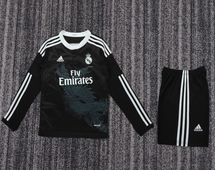 Retro 14/15 Real Madrid Away kids kit long sleeves