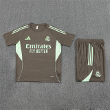 25/26 Real Madrid Short sleeve Adult training suit dark green