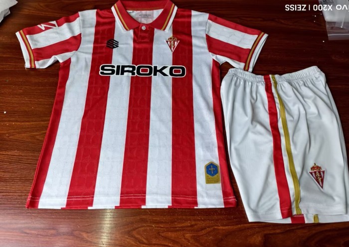 26/27 Gijon home Kids kit jerseys.