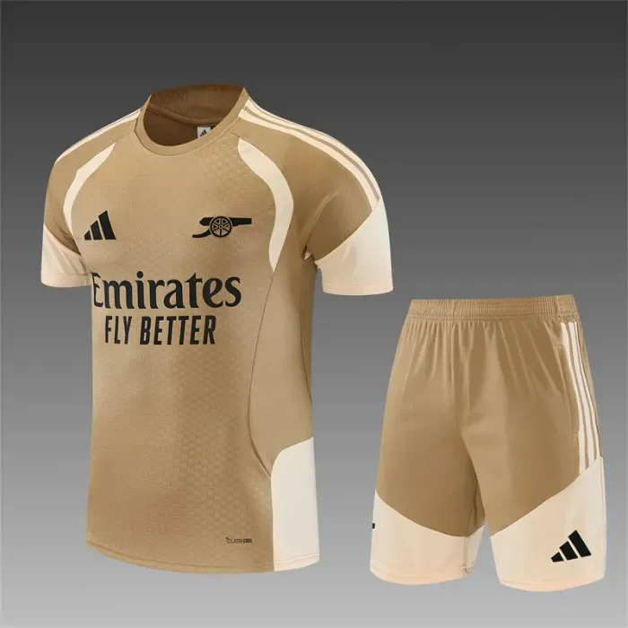 26/27 Arsenal Short sleeve training Adult suit golden