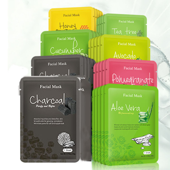 Fruit Mask Hot Sales Green Tea Hyaluronic Acid Moisturizing Brightening Sheet Facial Mask