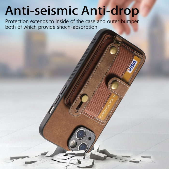 For iPhone 17Air 17 16 15 14 Plus 13 12 11 7 8 XR XS Pro Max w/Lanyard Shockproof Card Wallet Case
