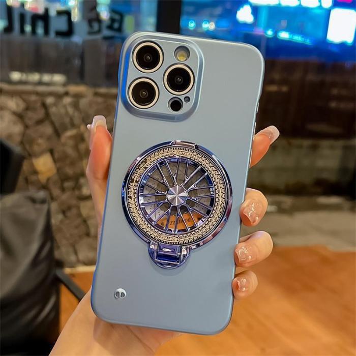 For iPhone 16 Pro Max 15 14 13 12 11 Phone Cover Frameless Gyro Magnetic Bracket  Shockproof Cover