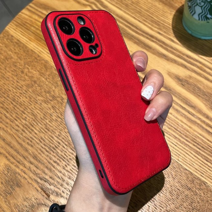 For iPhone 16 Pro Max 15 14 13 12 11 XR XS Phone Cover Leather Pattern Business Case Shockproof Cover