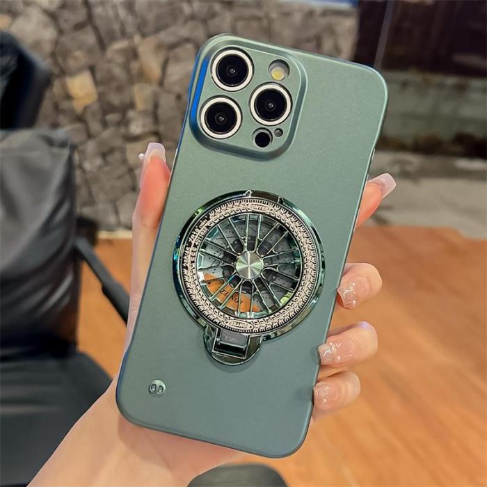 For iPhone 16 Pro Max 15 14 13 12 11 Phone Cover Frameless Gyro Magnetic Bracket  Shockproof Cover