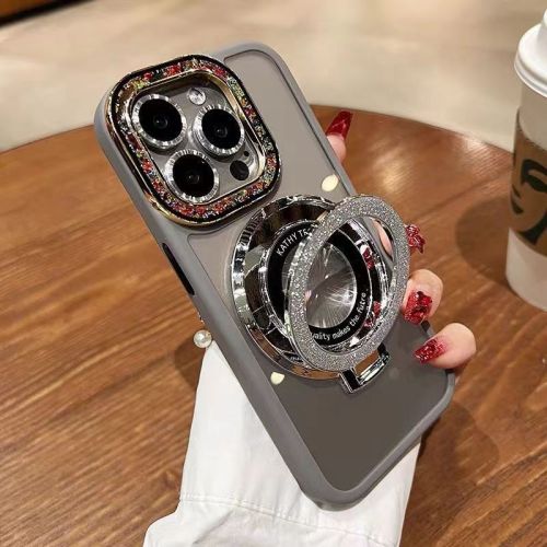 For iPhone 16 Pro Max 15 14 13 12 11 XR XS Phone Cover Glitter Magnetic Bracket For iPhone 16 Pro Max 15 14 13 12 11 XR XS Phone Cover Glitter Magnetic Bracket Shockproof Cover