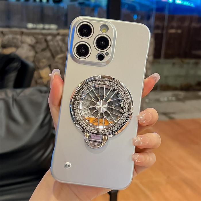 For iPhone 16 Pro Max 15 14 13 12 11 Phone Cover Frameless Gyro Magnetic Bracket  Shockproof Cover
