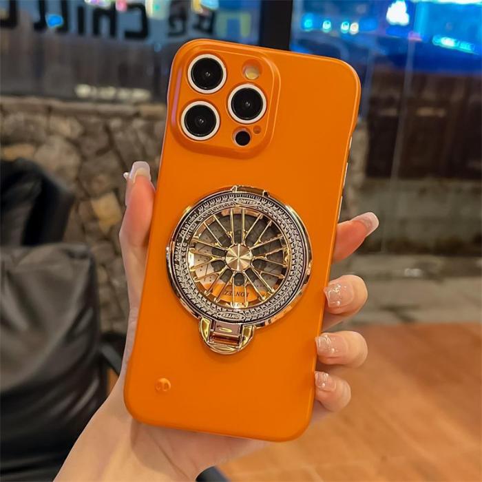 For iPhone 16 Pro Max 15 14 13 12 11 Phone Cover Frameless Gyro Magnetic Bracket  Shockproof Cover