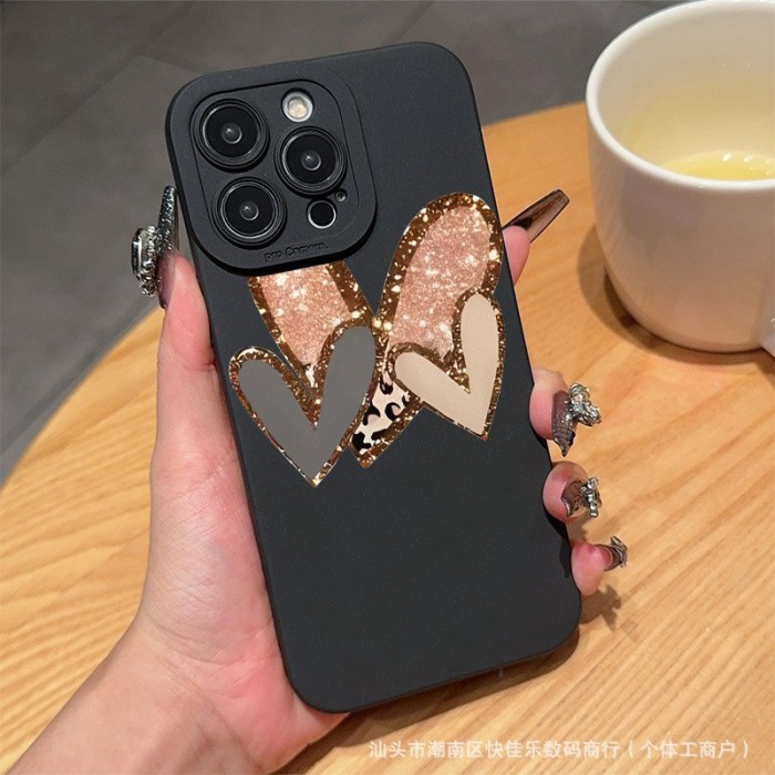 Copy For iPhone 16 Pro Max 15 14 13 12 11 XR XS Phone Case Love Hear Art Fashion Case Shockproof Cover