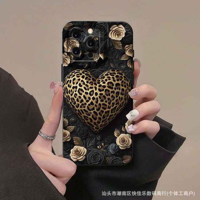 Copy For iPhone 16 Pro Max 15 14 13 12 11 XR XS Phone Case Love Hear Art Fashion Case Shockproof Cover