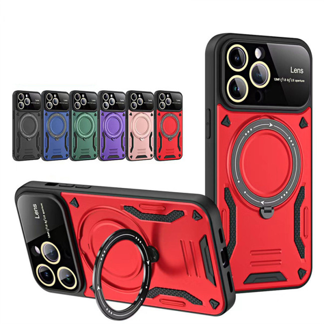 For iPhone 17 Air 17 16 Pro Max 15 14 13 12 Phone Cover Rotating Bracket Magnetic Shockproof Cover