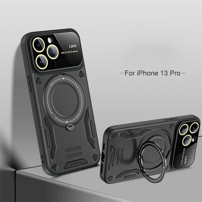 For iPhone 17 Air 17 16 Pro Max 15 14 13 12 Phone Cover Rotating Bracket Magnetic Shockproof Cover