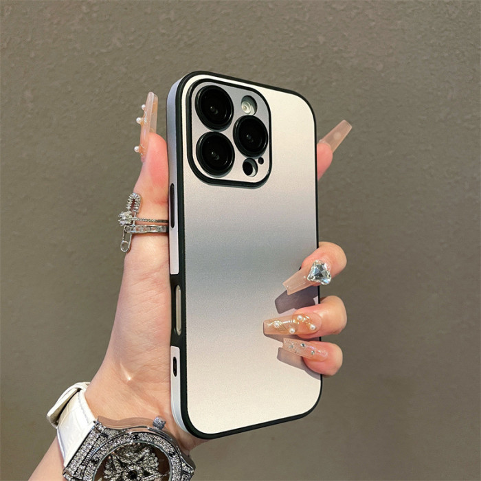 For iPhone 16 Pro Max 15 14 13 12 11 Phone Cover Gradient Lens Protector Case  Shockproof Cover