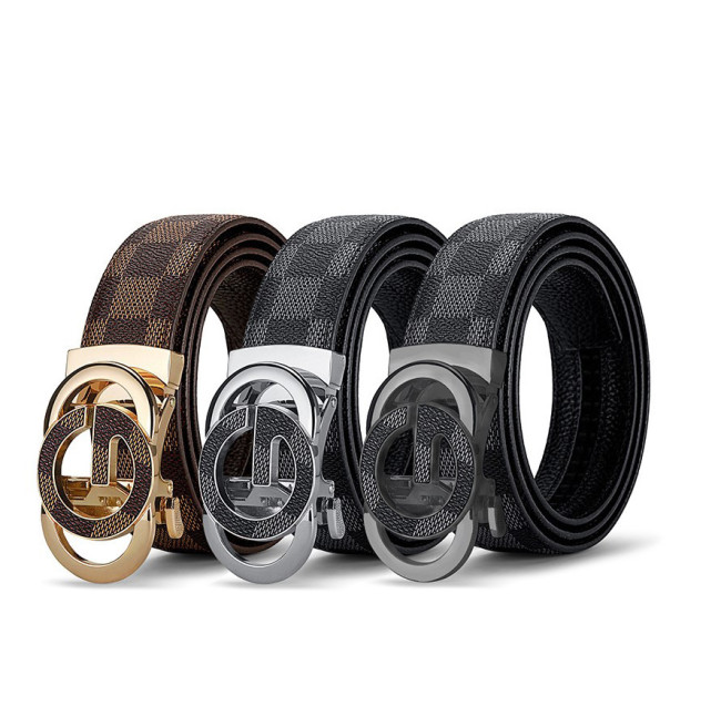 Genuine Leather Belts Jeans Suits Business Casual Versatile Trendy Gold Silver Black