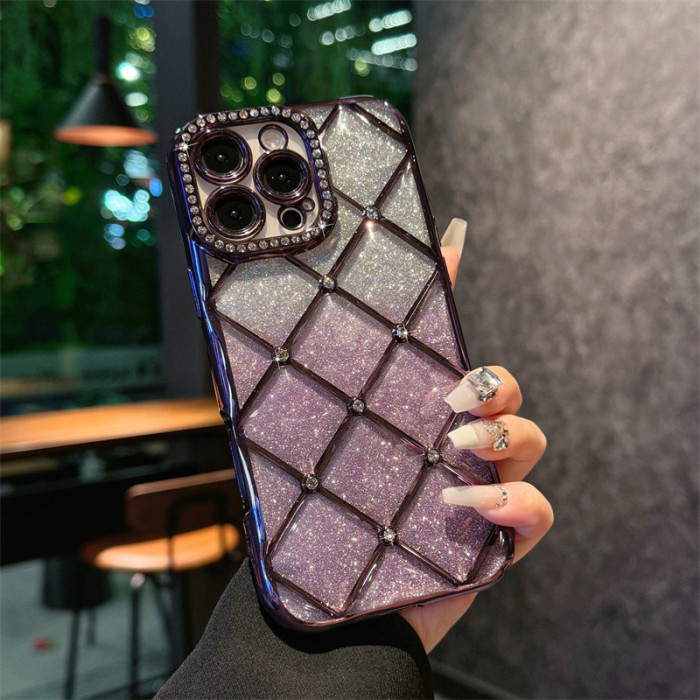 For iPhone 16 Pro Max 15 14 13 12 11 Phone Cover Rhinestone Diamond Glitter Case