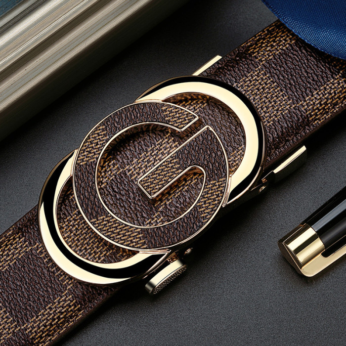 Genuine Leather Belts Jeans Suits Business Casual Versatile Trendy Gold Silver Black