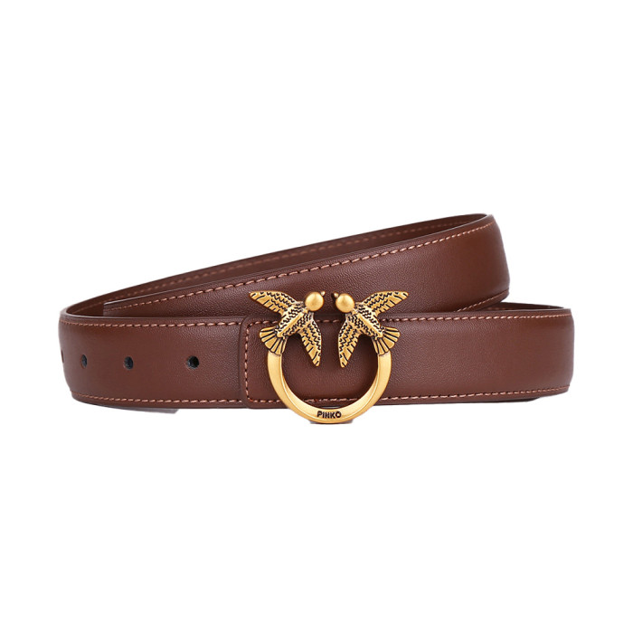 Genuine Leather Belts Jeans Dresses Suits Bird Motif Black Brown Gold Business Casual Versatile Trendy
