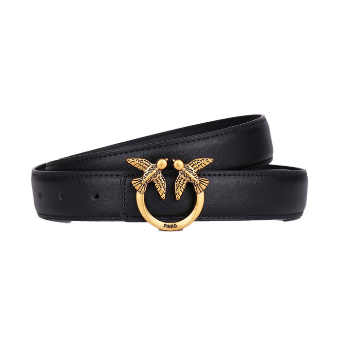 Genuine Leather Belts Jeans Dresses Suits Bird Motif Black Brown Gold Business Casual Versatile Trendy