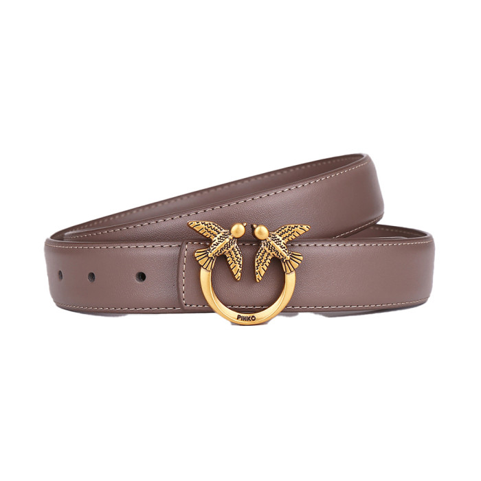 Genuine Leather Belts Jeans Dresses Suits Bird Motif Black Brown Gold Business Casual Versatile Trendy