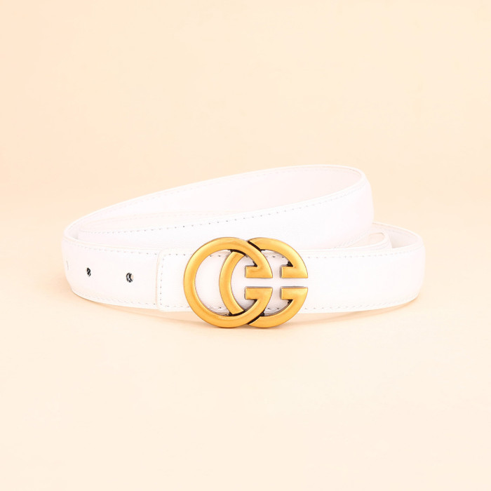 Genuine Leather Belts Gold Letter Pattern Black Brown Khaki Business Casual Versatile Trendy