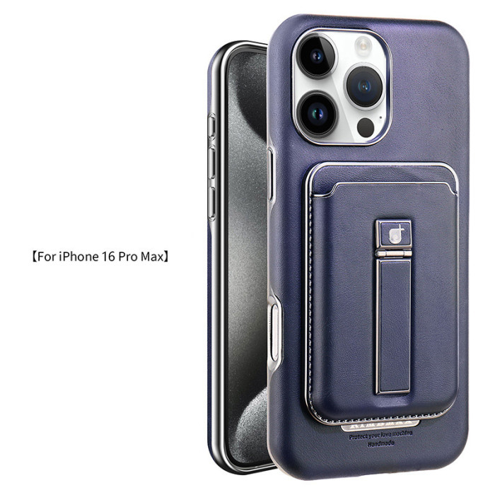 For iPhone 16 Pro Max 15 14 13 12 Phone Cover Card Magnetic Bracket 2in1 Leather Wallet