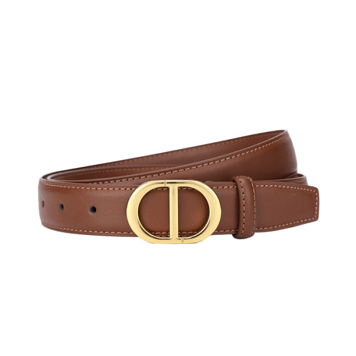 Genuine Leather Belts Jeans Suits Dresses Business Casual Versatile Trendy Black Khaki Caramel