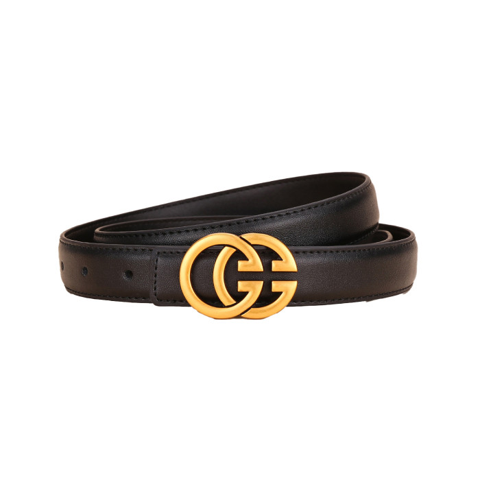 Genuine Leather Belts Gold Letter Pattern Black Brown Khaki Business Casual Versatile Trendy