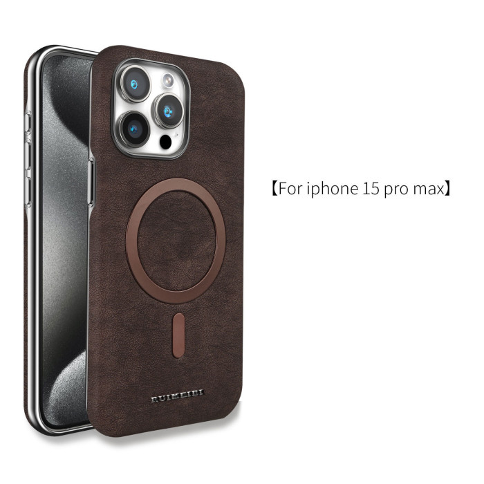 For iPhone 16 Pro Max 15 14 13 12 11 Phone Cover Card Business Leather Magnetic Shockproof Cover