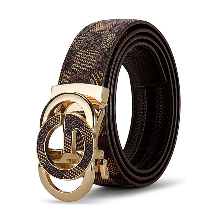 Genuine Leather Belts Jeans Suits Business Casual Versatile Trendy Gold Silver Black