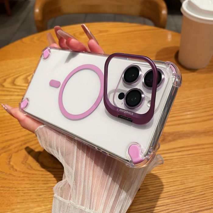 For iPhone 17 Air 17 16 Pro Max 15 14 13 12 11 Phone Cover Metal Lens Holder Magnetic