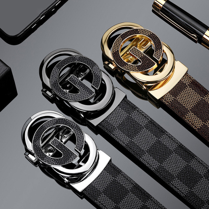 Genuine Leather Belts Jeans Suits Business Casual Versatile Trendy Gold Silver Black