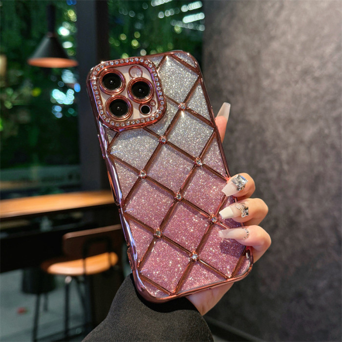For iPhone 16 Pro Max 15 14 13 12 11 Phone Cover Rhinestone Diamond Glitter Case