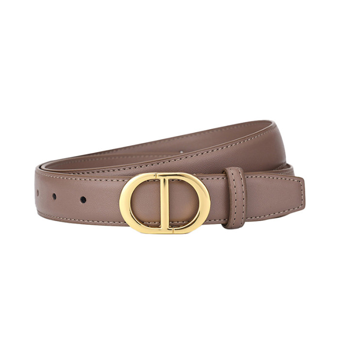 Genuine Leather Belts Jeans Suits Dresses Business Casual Versatile Trendy Black Khaki Caramel