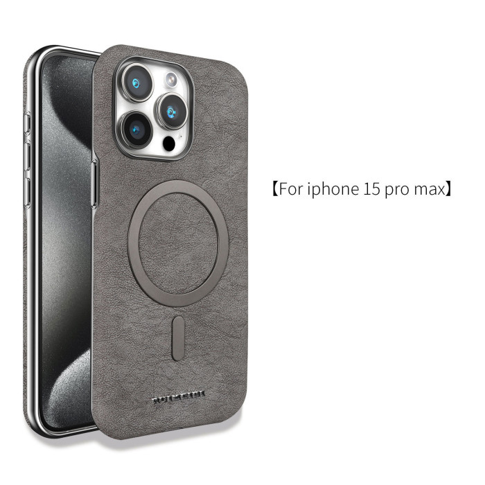 For iPhone 16 Pro Max 15 14 13 12 11 Phone Cover Card Business Leather Magnetic Shockproof Cover