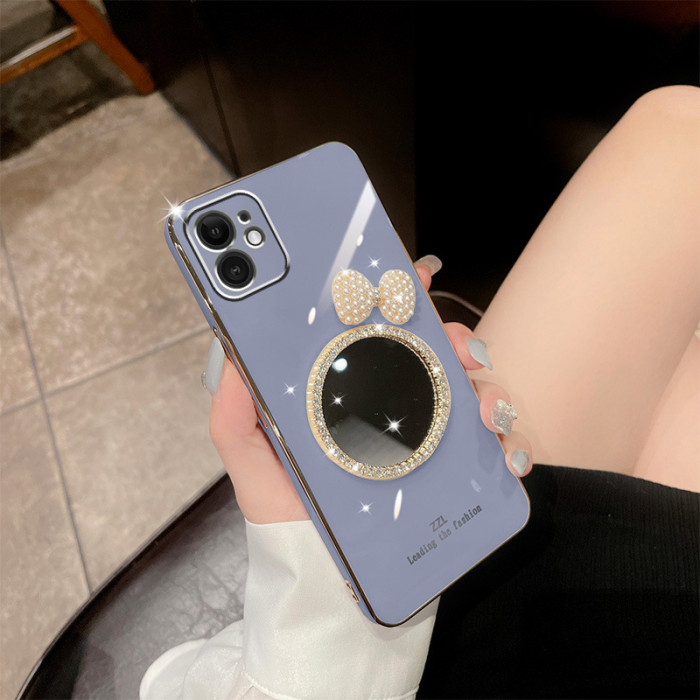 For iPhone SE/6/7/8/11/12/13/14/15/16/X/XS/XR Plated Mirror Protective Cover Phone Case