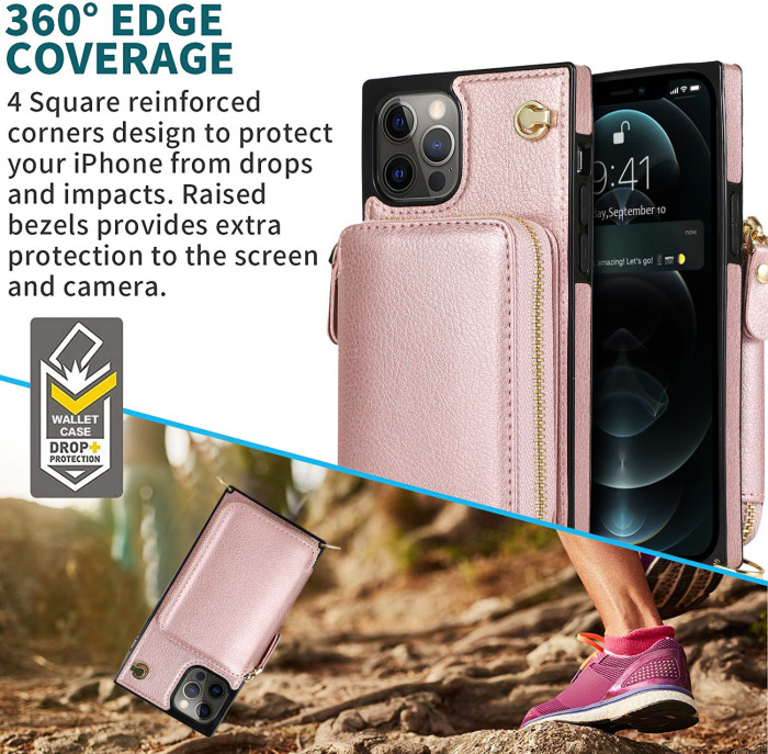 For iPhone 16 15 14 Pro Max Plus 13 12 11 8 Shockproof case Leather Wallet Phone Case