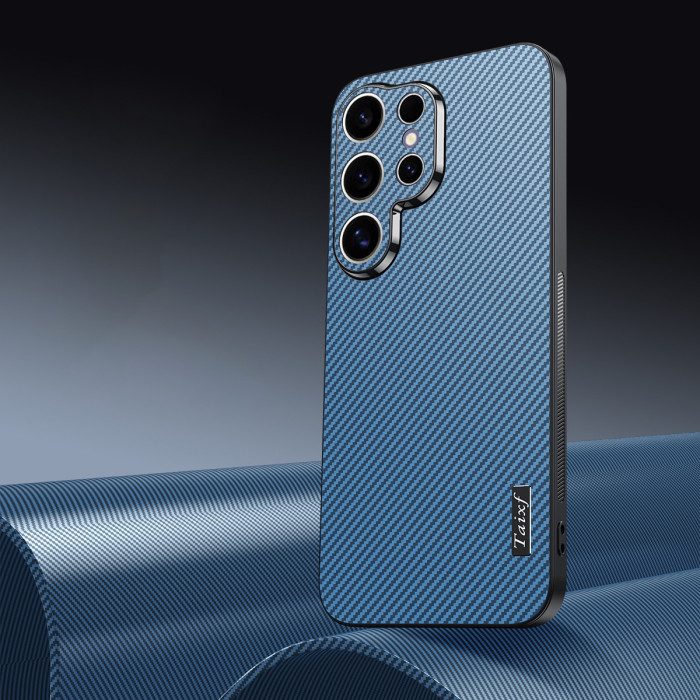 For Samsung S24 / S25 Ultra Matte Carbon Fiber Texture Full Camera Coverage & Shockproof Protection phone case