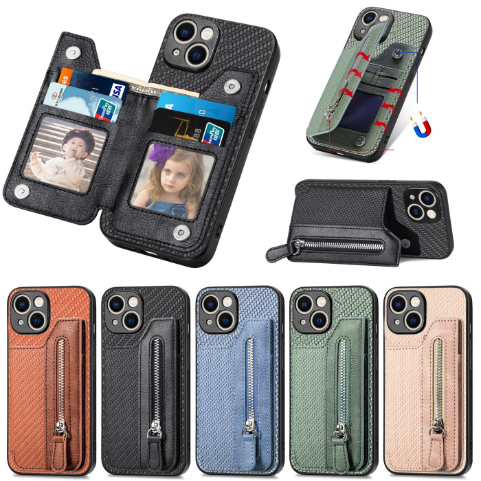 For iPhone 17 AIR 17 16 15 14 Pro Max 13 11 12 7 8 XR XS Leather Wallet Phone Case Shockproof Cover