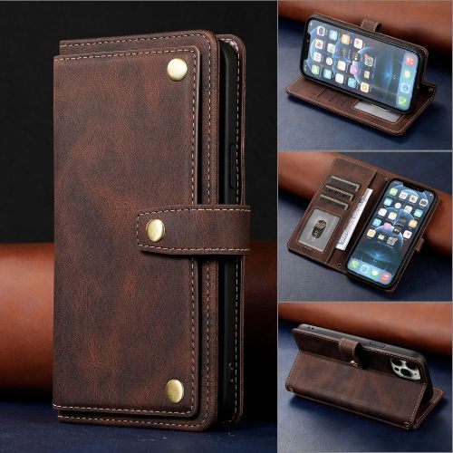 Leather Wallet Phone Case for Apple iPhone 16 15 14 13 12 11 7 8 12/13 MINI XR XS