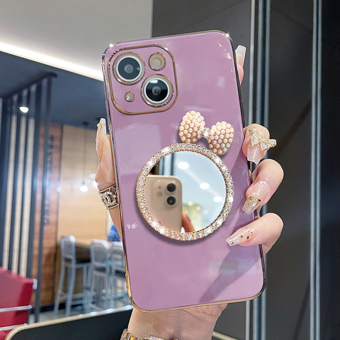 For iPhone SE/6/7/8/11/12/13/14/15/16/X/XS/XR Plated Mirror Protective Cover Phone Case
