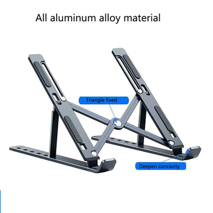 Adjustable Foldable Laptop Stand Aluminum Notebook Riser Computer Holder Desk