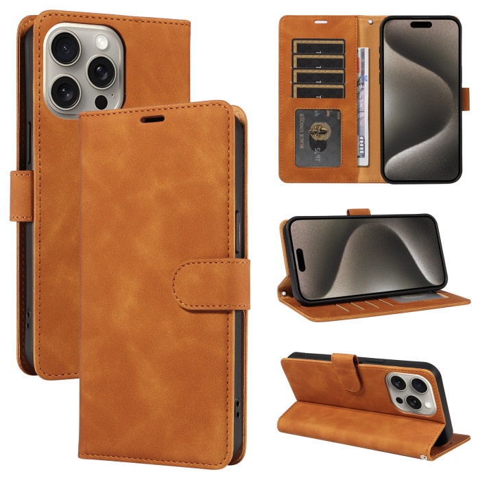 Leather Case For iPhone 16 15 14 13 12 Pro Wallet Phone Cover Card Holder