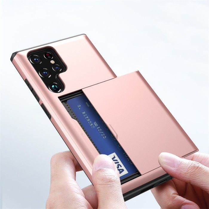 For Samsung S25Ultra S24FE 23Plus Phone Protectiv Case Sliding Cover Card Wallet