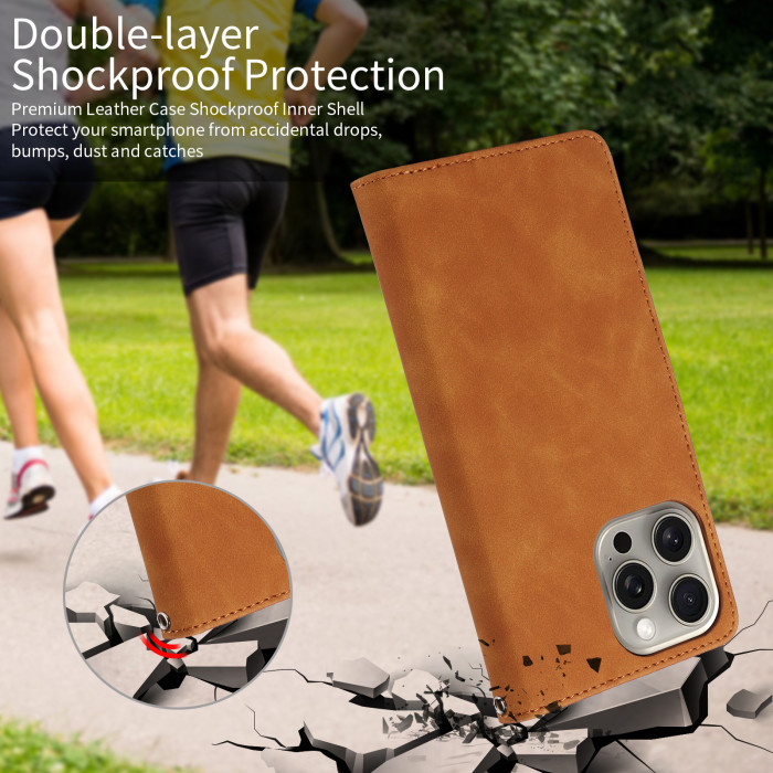 Leather Case For iPhone 16 15 14 13 12 Pro Wallet Phone Cover Card Holder
