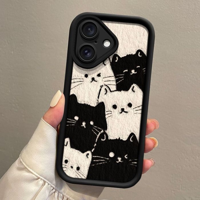 For iPhone 16 Pro Max iPhone16 16plus pro  ProMax Cat Lanyard Phone Case 
