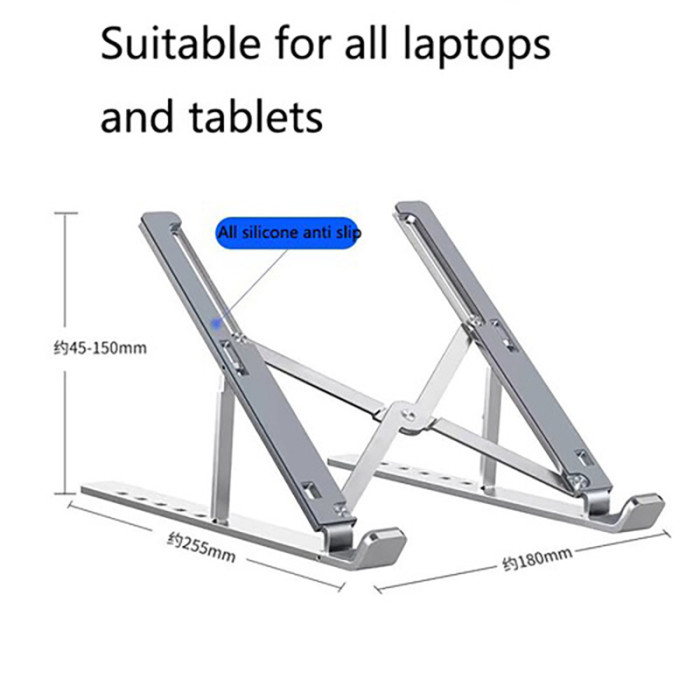 Adjustable Foldable Laptop Stand Aluminum Notebook Riser Computer Holder Desk