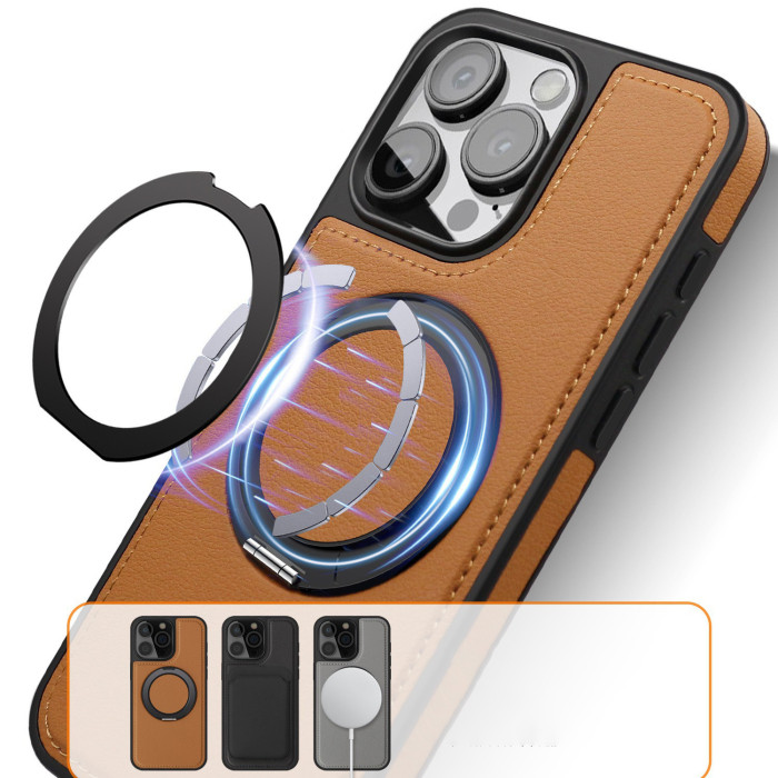 For iPhone 16 15 Pro Max 14 13 12 11 Leather Mag Safe Magnetic Fashion Case