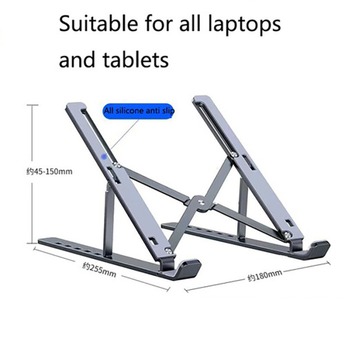 Adjustable Foldable Laptop Stand Aluminum Notebook Riser Computer Holder Desk