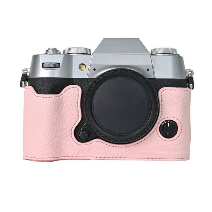 For Fujifilm XT50 Lychee Pattern PU Magnetic Base Black Green Pink
